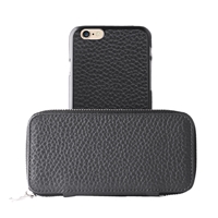 Puro Business Real Leather Case for iPhone 6  W/Magnetic Cover Grey