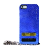 Puro Glam for iPhone 6 Gold Chain Ecoleather Blue Cover 2 Card Slots