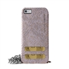 Puro Glam for iPhone 6 Silver Chain Ecoleather Grey Cover 2 Card Slots