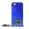 PGlam for iPhone 6 Plus Gold Chain Ecoleather Blue Cover 2 Card Slots