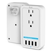 iLuv Rockwall Power 2 Outlet Wall Charger w/4 USB charging Ports