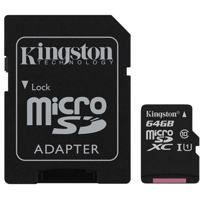 Kingston SDC10G2/64GB 64GB microSDXC Class 10 UHS-1 Flash Card