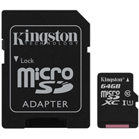 Kingston SDCS/64GB 64GB Canvas Select Class 10 microSDHC Card