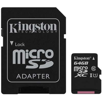 Kingston SDCS/64GB 64GB Canvas Select Class 10 microSDHC Card