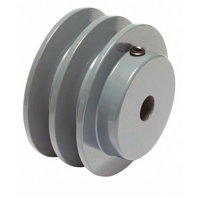 2AK 1/2" Bore Solid Sheave Pulley with 2.95" OD , 2 Grooves  Hex set screws for V-belts size 4L, 3L  2AK30-1/2"  (OD 3"- ID  1/2")