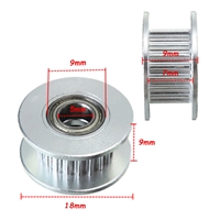 20T 5mm Bore 6mm GT2 Belt Smooth Idler Pulley Aluminum W/Bearing for 3D Printerâ€‹