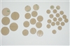 9474-disks - Circles/disks and other basic shapes laser-cut from 3M 9474LE 300LSE double-sided adhesive sheet [Options:1.0" dia, 400 disks ]