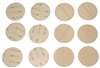 100 disks of 8" diameter cut from 3M 9474LE double-sided adhesive