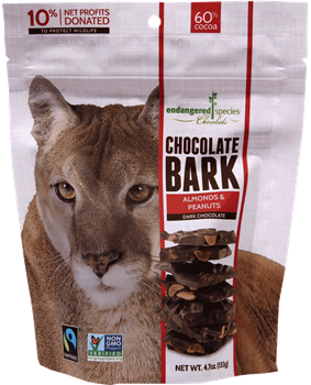 Endangered Species - Dark Chocolate Bark with Almond and Peanuts