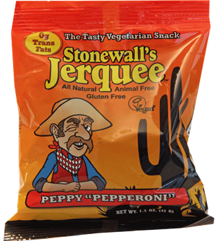 Lumen Soy Foods Stonewall's Peppy "Pepperoni" Vegan Jerquee - 1.5oz package