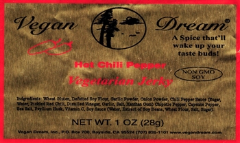 Vegan Dream Hot Chili Vegan Jerky Single Serving.