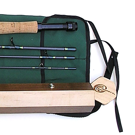 gift rod wood case, Gapen wood rod case, collector fishing rod case