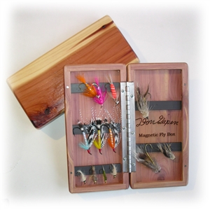 Sold at Auction: Vintage Trout Nymphs fly fishing ties in wood display box  by Bill Roeder , approx. 6 x 4 x 3 in.