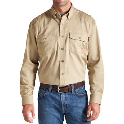 Ariat 10012251 Khaki FR Solid Work Shirt