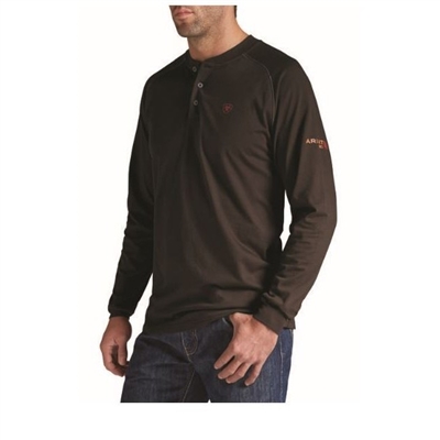 Ariat 10013517 Men's Coffee Bean Long Sleeve Flame Resistant Henley Shirt