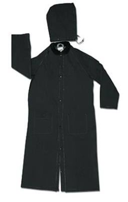 MCR 267C 60" Black Classic Plus Rain Coat With Detachable Hood