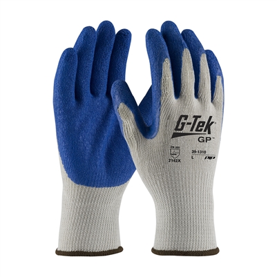 PIP 39-1310 G-Tek Economy Weight Seamless Knit Polyester/Cotton Glove with Latex Coated Crinkle Grip on Palm & Fingers