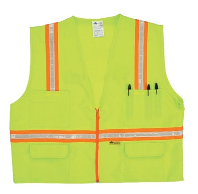 2W International 8048A Green Multi-Pocket Safety Vest