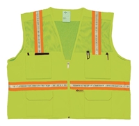 2W International 8048M Green Multi-Pocket Safety Vest