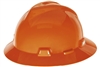 MSA 454734 Orange V-Gard Slotted Hard Hat With Staz-On Suspension