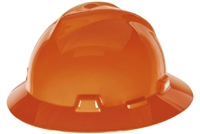 MSA 454734 Orange V-Gard Slotted Hard Hat With Staz-On Suspension