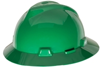 MSA 454735 Green V-Gard Slotted Hard Hat With Staz-On Suspension