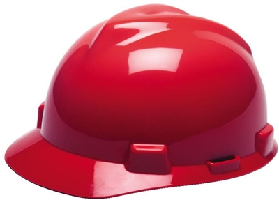 MSA 475363 Red V-Gard Non-Slotted Cap With Fas-Trac III Suspension