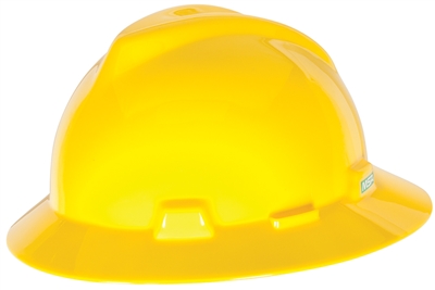 MSA 475366 Yellow V-Gard Slotted Hard Hat With Fas-Trac III Suspension