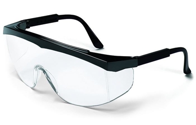 Crews SS110 Stratos Safety Glasses - Clear Lens Black Frame