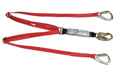 MSA 10047085 6' Twin Leg Adjustable FP5K Tie-Back Shock Absorbing Lanyard - Web