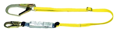 MSA 10076124 Single Leg Adjustable Workman Shock-Absorbing Lanyard With LC Harness Connection And GL3100 Anchorage Connection