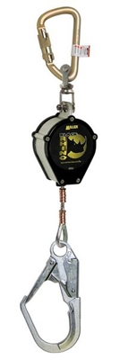 Miller CFL-2-Z7/9FT Black Rhino Self-Retracting Lifeline W/Steel Twist-Lock Carabiner Unit Connector & Swivel Snap Hook W/Load Indicator End Connector