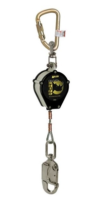 Miller CFL-4-Z7/9FT Black Rhino Self-Retracting Lifeline W/Carabiner & SS Swivel Unit Connector & Swivel Snap Hook W/Load Indicator End Connector