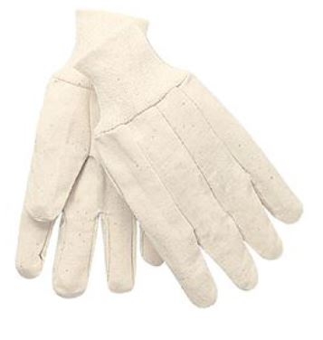 MCR 8100 White Straight Thumb Canvas Glove - Large
