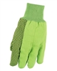 MCR 8800G Woven Cotton Canvas Glove - Men's - Hi-Vis Green With Black Dots