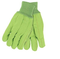 MCR 9018CDG Double-Palm Nap-In Canvas Glove - Green Hi-Vis Cord Quilted Knit Wrist