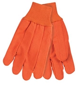 MCR 9018CDO Double-Palm Nap-In Canvas Glove - Orange Hi-Vis Cord Quilted Knit Wrist