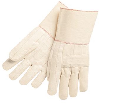 MCR 9124G Hot Mill Knuckle Strap Cotton Glove - Regular Weight - 4-1/2" Gauntlet Cuff