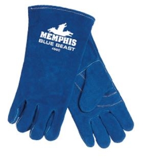 MCR 4600 Large Blue Beast Side Leather Welder's Glove With Wing Thumb