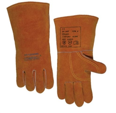 Anchor 10-2000 Quality Split Cowhide Leather Welder Glove - 14" Bucktan