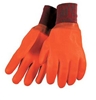 MCR 6700F Double Dipped Foam Lined PVC Glove - Fluorescent Orange With Red Knit Wrist