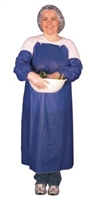 MCR O63R4 6 Mil 35" x 45" Blue Vinyl Apron With Raw Edge