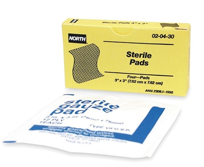 North Safety 020430 3" x 3" Sterile Gauze Pad