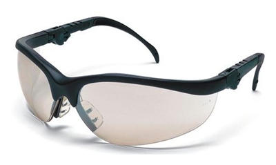 Crews KD319AF Klondike Plus Safety Glasses - Indoor/Outdoor Mirror Anti-Fog Lens Black Frame