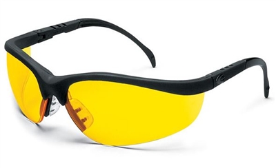 Crews KD114 Klondike Safety Glasses - Amber Lens Black Frame