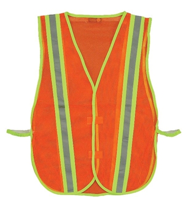2W International 8018B Orange Blaze Mesh Safety Vest