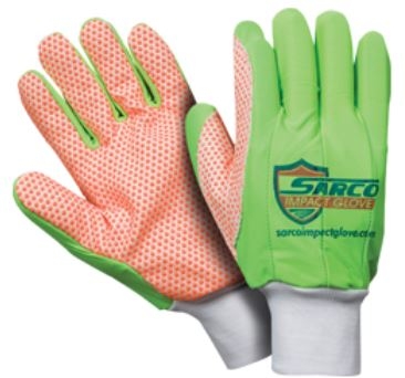 Southern Glove SIG006G Sarco Impact Orange Dot Canvas Outer Glove - Fluorescent Green Fingers