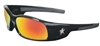 Crews SR11R Swagger Safety Glasses - Fire Mirror Lens Black Frame