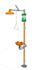 Guardian Equipment G1950P Safety Shower Station With Eye/Face Wash - Orange ABS Plastic Showerhead And Bowl