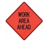 Cortina 07-800-4005-L Roll-Up Work Area Ahead Sign, BW Non-Reflective Mesh